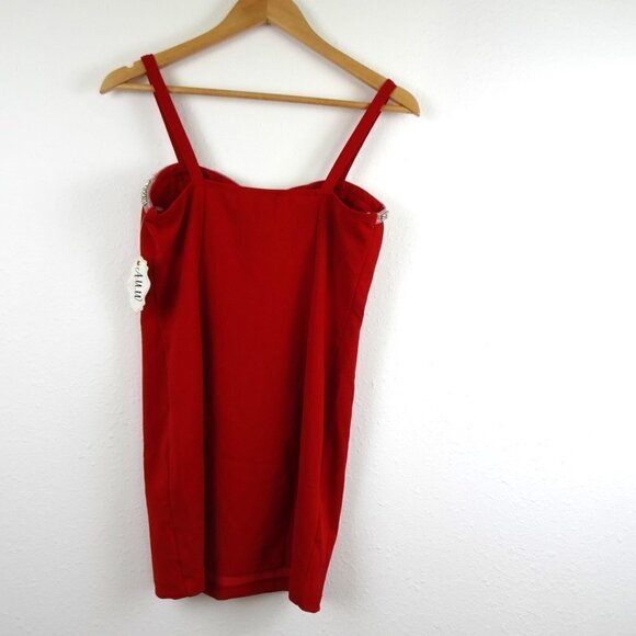 AUW Red Mini Dress Women's M Embellished - Picture 4 of 9